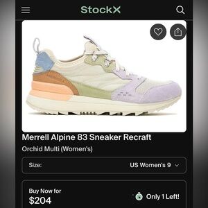 Merrell Women's Alpine 83 Sneaker Recraft in Orchid Multi Color Size 9